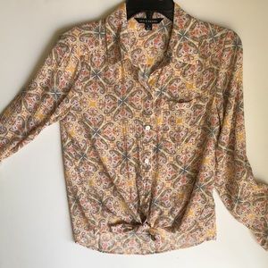 Zac & Rachel Tie Front Button Down, S